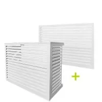 DECOCLIM® - ALU - Blanco - talla L con parte trasera Protección de aire acondicionado exterior barata