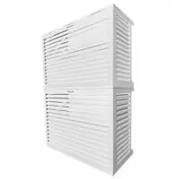 DECOCLIM® - ALU - Blanco - talla L Modelo doble Cubierta de la unidad exterior de aire acondicionado