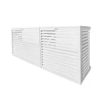 DECOCLIM - ALU - Blanc (RAL 9010) - Taille M Modèle double latéral cache pompe à chaleur extra large