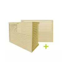 DECOCLIM - ALU - Ivory (RAL 1014) - Size L with rear side Cheap outdoor air conditioning protection