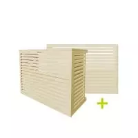 DECOCLIM - ALU - Light ivory (RAL 1015) - Size M with back side heat pump soundproofing box