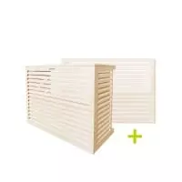 DECOCLIM - ALU - Cream white (RAL 9001) - Size L with rear side Cheap outdoor air conditioning protection