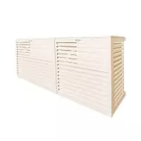 DECOCLIM - ALU - Blanc crème (RAL 9001) - Taille M Modèle double latéral cache pompe à chaleur extra large