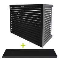 DECOCLIM - ALU - Dark black (RAL 9005) - Size M with underside Cheap soundproof air conditioning formwork