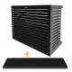 DECOCLIM - ALU - Dark black (RAL 9005) - Size M with underside Cheap soundproof air conditioning formwork