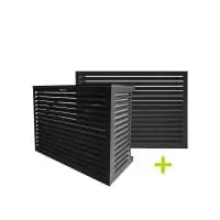 DECOCLIM - ALU - Dark black (RAL 9005) - Size L with rear side Cheap outdoor air conditioning protection