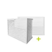 DECOCLIM - ALU - Lichtgrijs (RAL 7035) - Maat S met achterwand Daikin Mitsubishi airconditioning hoes