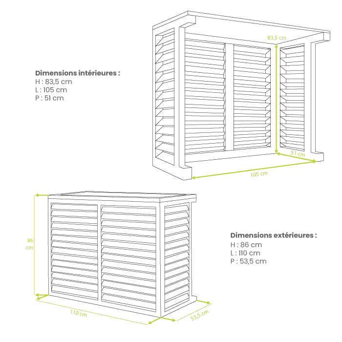 Houten airconditionerafdekking