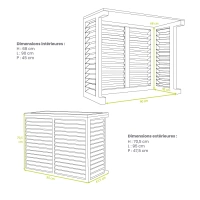 DECOCLIM® - LEGNO - taglia S Copertura economica per l'aria condizionata in legno