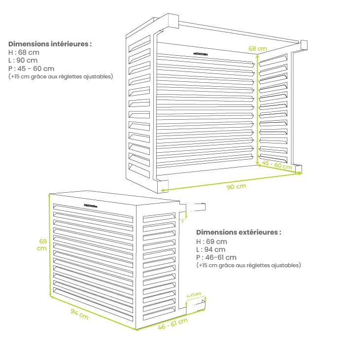 buitenafdekking airconditioning grijszwart antracietkleur