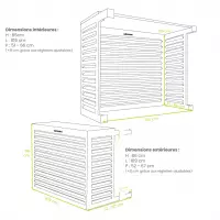 DECOCLIM® - ALU - Blanc (RAL 9010) - Taille M cache groupe clim pas cher blanc