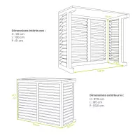 DECOCLIM® - BOIS - taille L abri pompe piscine pas cher