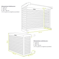 DECOCLIM - ALU - Bianco crema (RAL 9001) - Taglia XL Protezione del condizionatore d'aria