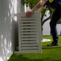 DECOCLIM - ALU - Cream white (RAL 9001) - Size S heat pump soundproofing box