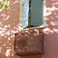 Alleen onderkant - HOUT - maat S Afdekking onder de buitenairconditioningmotor in hout