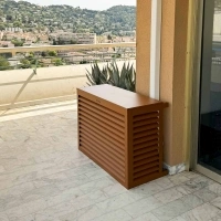 DECOCLIM - ALU - Clay brown (RAL 8003) - Size S Cheap outdoor air conditioning protection