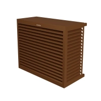 DECOCLIM - ALU - Brun argile (RAL 8003) - Taille L Cache pompe a chaleur coloris bois en metal