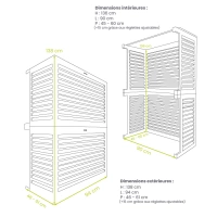 DECOCLIM - ALU - Moss green (RAL 6005) - Size S - Double model Large moss green aluminum air conditioning cover