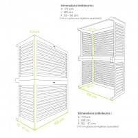 DECOCLIM - ALU - Verde muschio (RAL 6005) - Taglia M - Modello doppio Doppia copertura aria condizionata giardino verde muschio