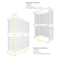 DECOCLIM - ALU - Vert mousse (RAL 6005) - Taille L - Modèle double Grand modèle cache clim vert mousse haies