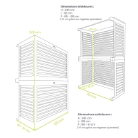 DECOCLIM - ALU - Vert mousse (RAL 6005) - Taille XL - Modèle double Modèle double haut cache pompe à chaleur