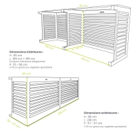 DECOCLIM - ALU - Moosgrün (RAL 6005) - Größe M - Doppelseitiges Modell Großformatige moosgrüne Klimaanlagenabdeckung