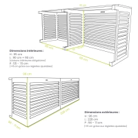 DECOCLIM - ALU - Moss green (RAL 6005) - Size L - Double side model Pretty green aluminum air conditioner cover