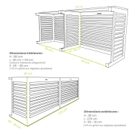 DECOCLIM – ALU – Moosgrün (RAL 6005) – Größe XL. - Doppelseitiges Modell Moosgrüne Klimaanlagenabdeckung, ideal für den Garten