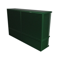 DECOCLIM - ALU - Vert mousse (RAL 6005) - Taille XXL - Modèle double latéral Grand cache clim vert mousse pour haies