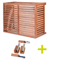 DECOCLIM® - WOOD - size S with extension kit air conditioning unit cover