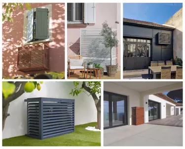 wood or aluminum metal heat pump cover